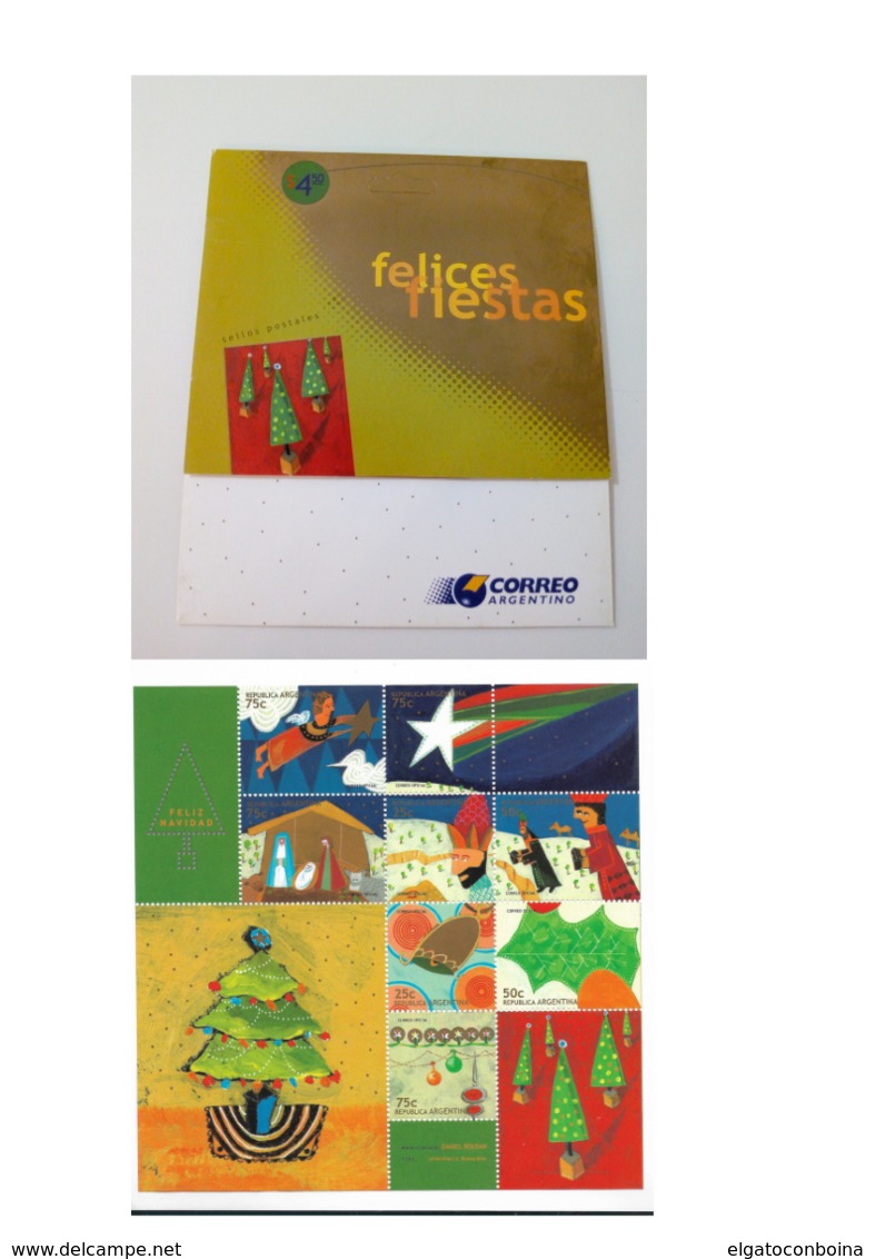 ARGENTINA 1999 MINIATURE SHEET HAPPY CHRISTMAS AND NEW YEAR PACK BOOKLET - Unused Stamps