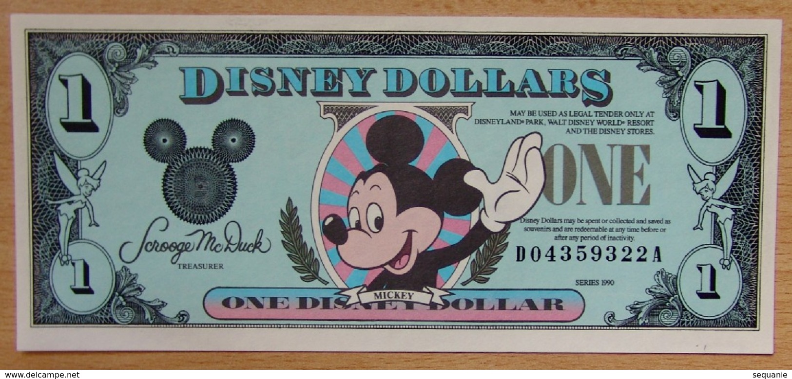 Etat-Unis D'Amérique 1 Disney Dollars 1990 Revers Château - Collections