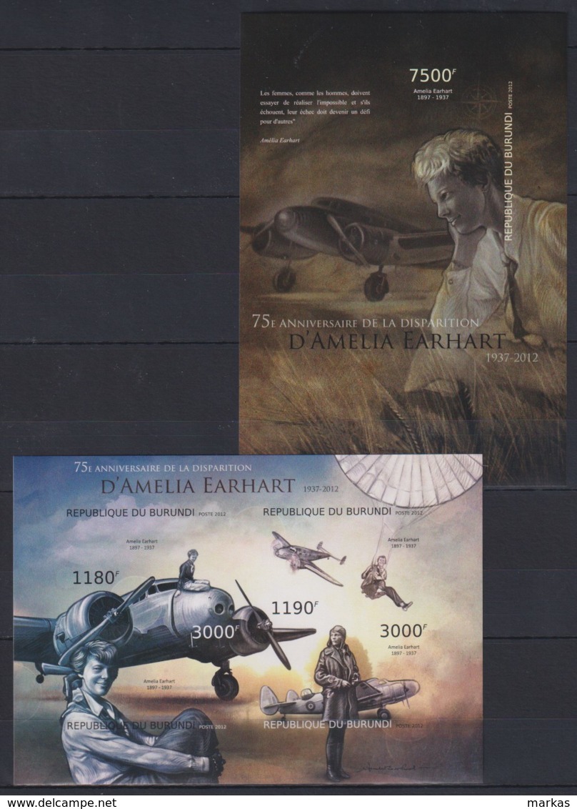 K649. Burundi - MNH - Transport - Airplanes - Earhart - 2012 - Imperf - Avions