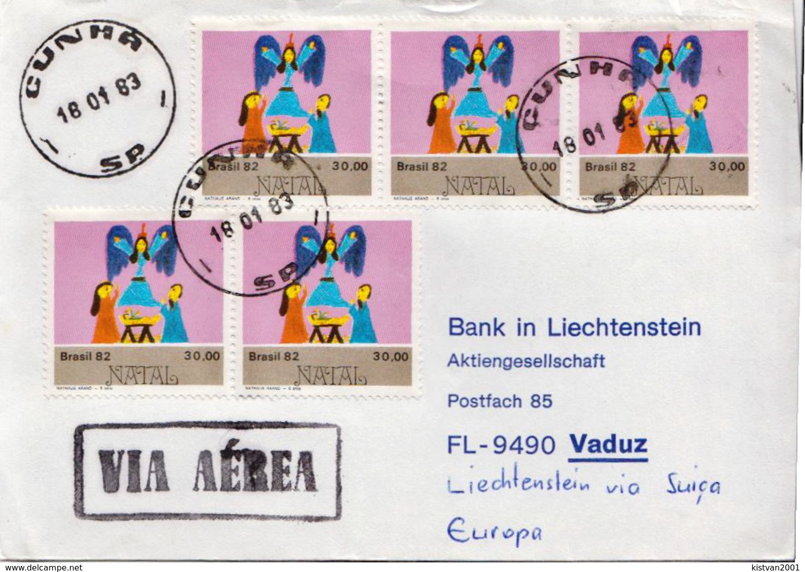 Postal History Cover: Brazil Stamps On 2 Covers - Kerstmis