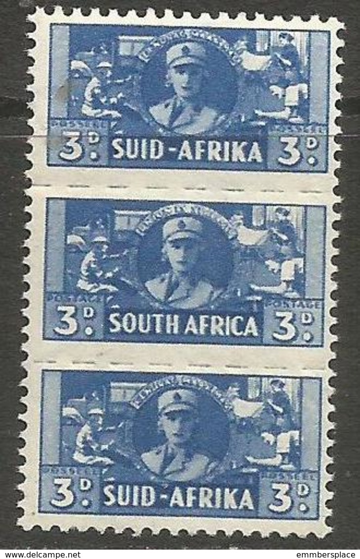 South Africa - 1942 Women's Services 3d Strip MNH **   SG 101a  Sc 94 - Unused Stamps