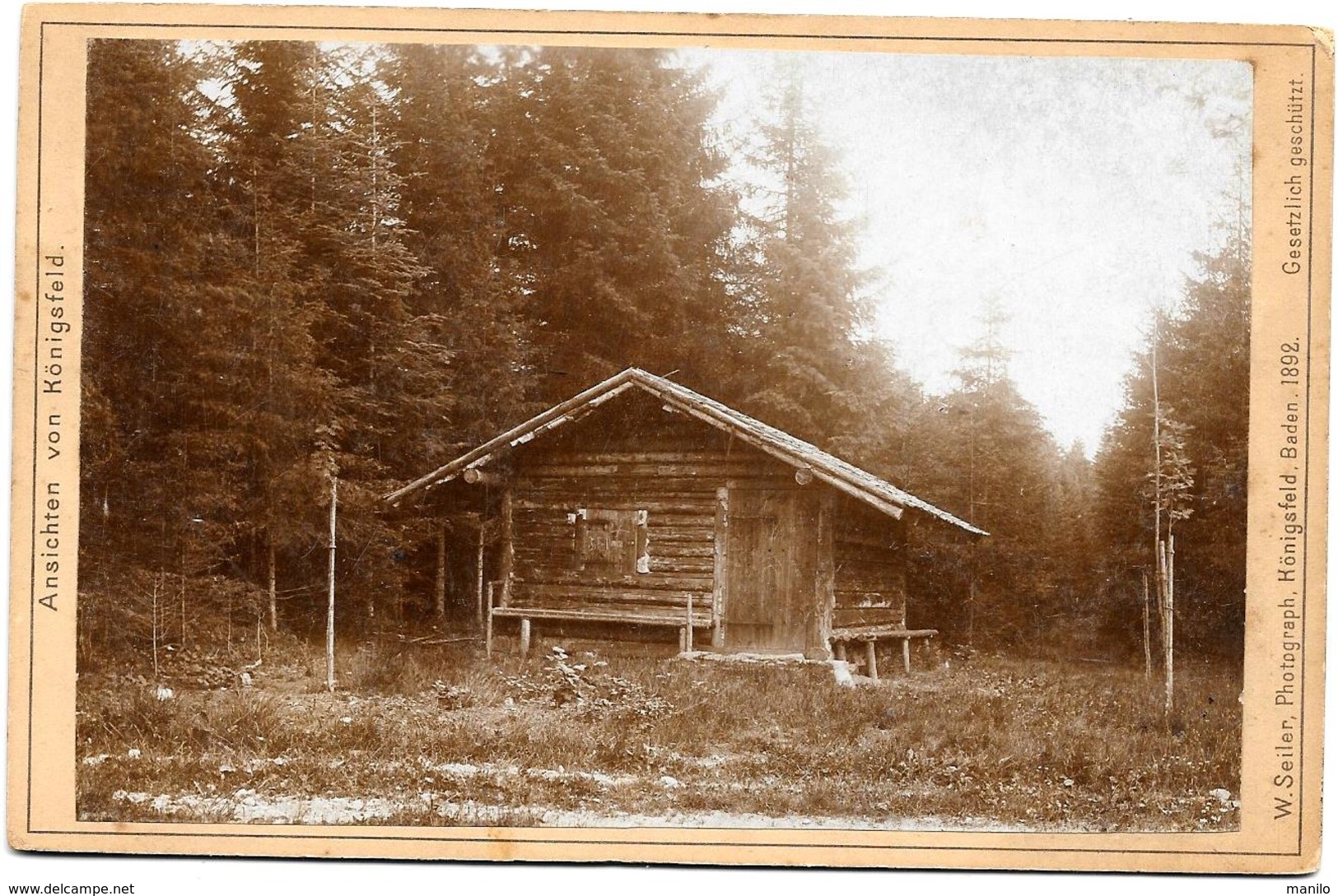 Photo Cabinet Albuminée 1892 ANSICHTEN Von KÖNIGSFELD Photo W.SEILER  à BADEN -Maison Forestière - Antiche (ante 1900)