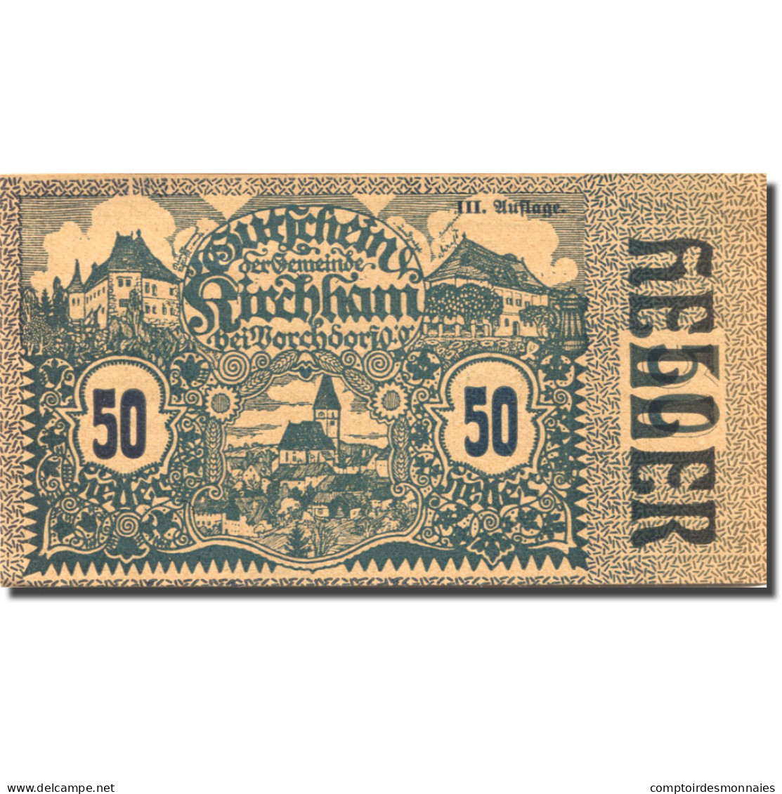 Billet, Autriche, Kirchham, 50 Heller, Village 1920-05-09, SPL Mehl:FS 446 - Austria