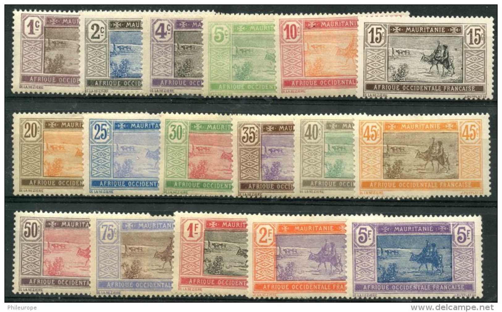 Mauritanie (1913) N 17 à 33 * (charniere) - Nuovi