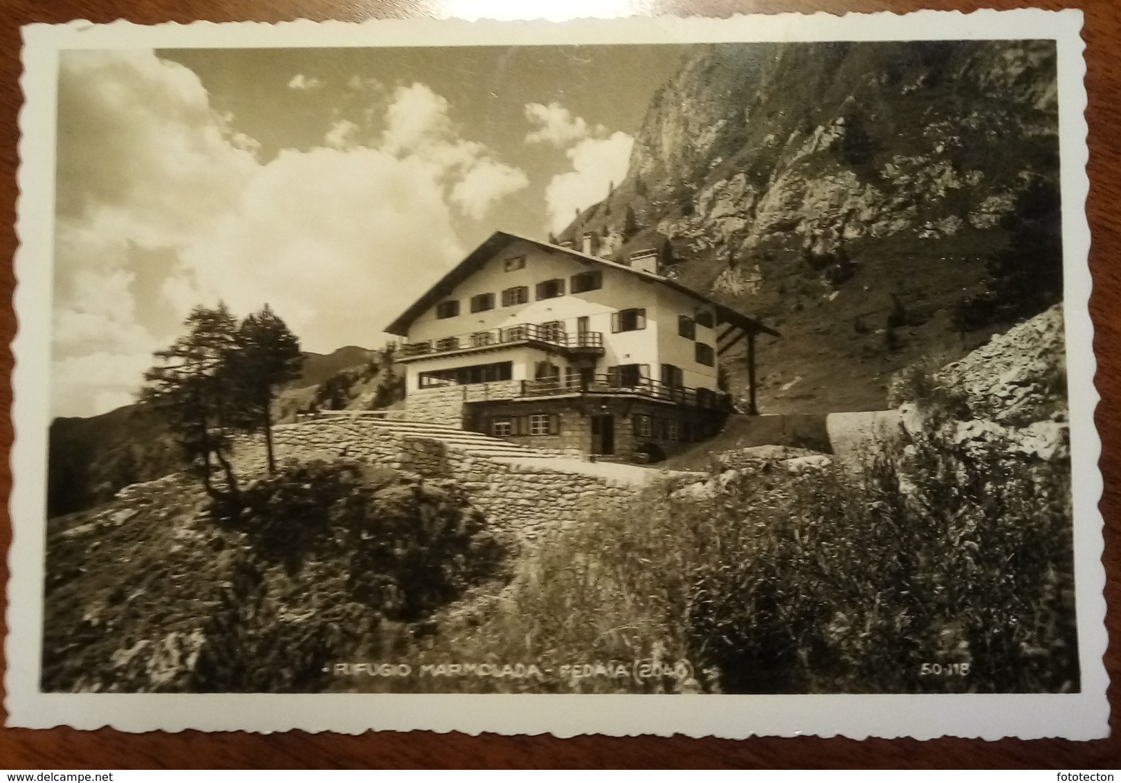 Rifugio Marmolada - Fedaia - Dolomiti - 1940 - Timbro CAI - Censura - Fotografica - Autres & Non Classés