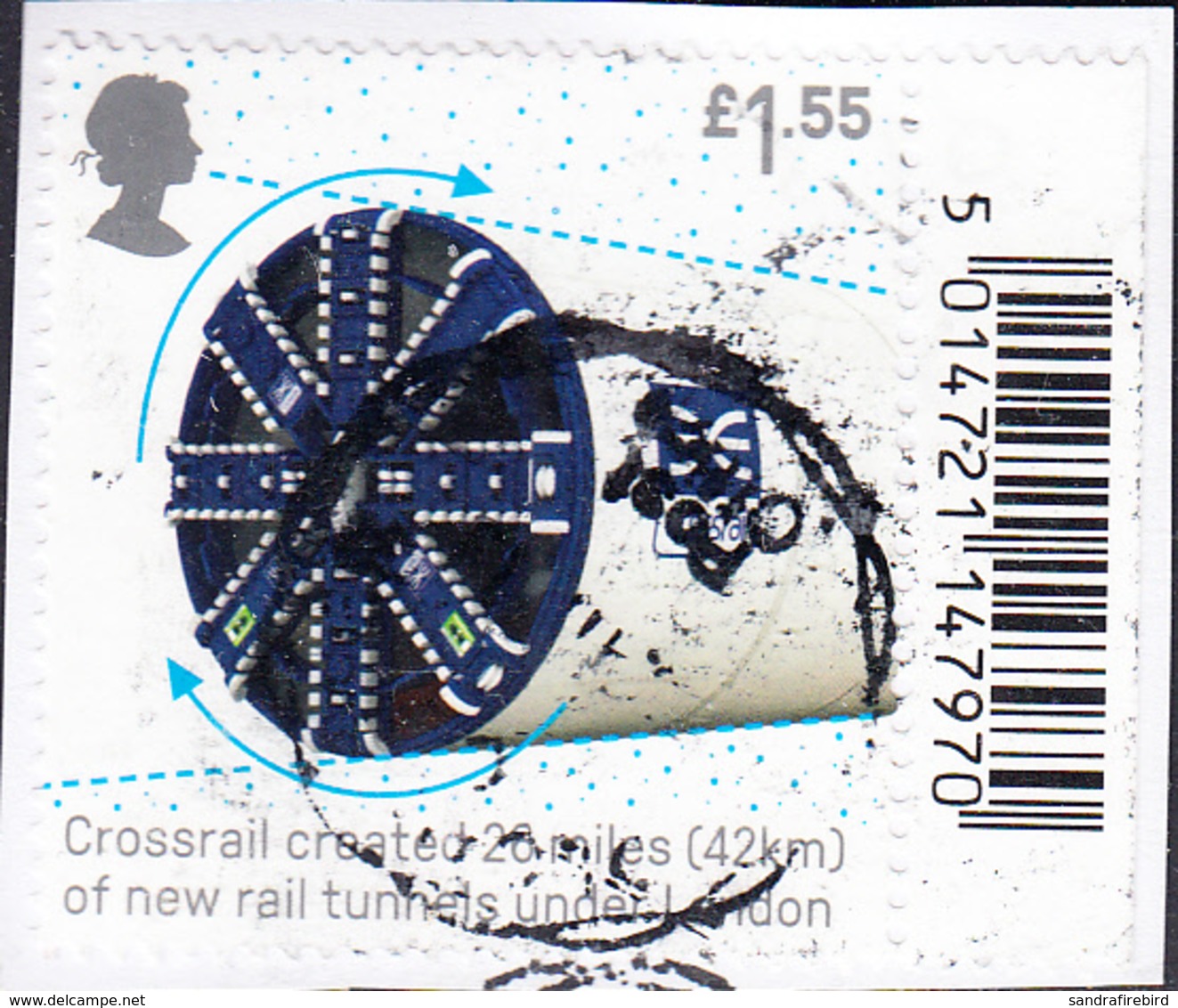 2019   British Engineering (2019) -  Crossrail  £1.55 On Paper - Used Stamps