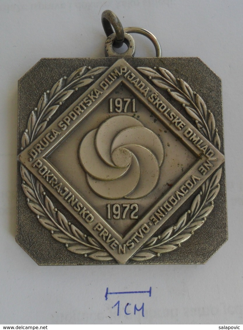 MEDAL  DRUGA SPORTSKA OLIMPIJADA SKOLSKE OMLADINE 1972 Vojvodina   KUT - Autres & Non Classés