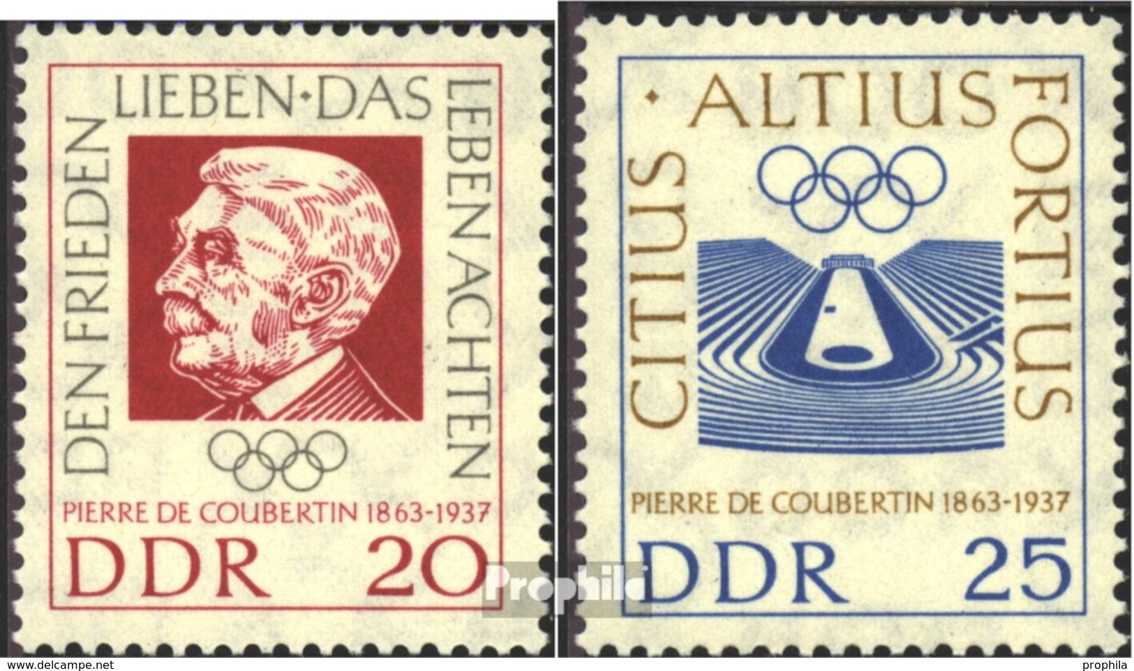 DDR 939-940 (kompl.Ausgabe) Postfrisch 1963 Pierre De Coubertin - Ongebruikt