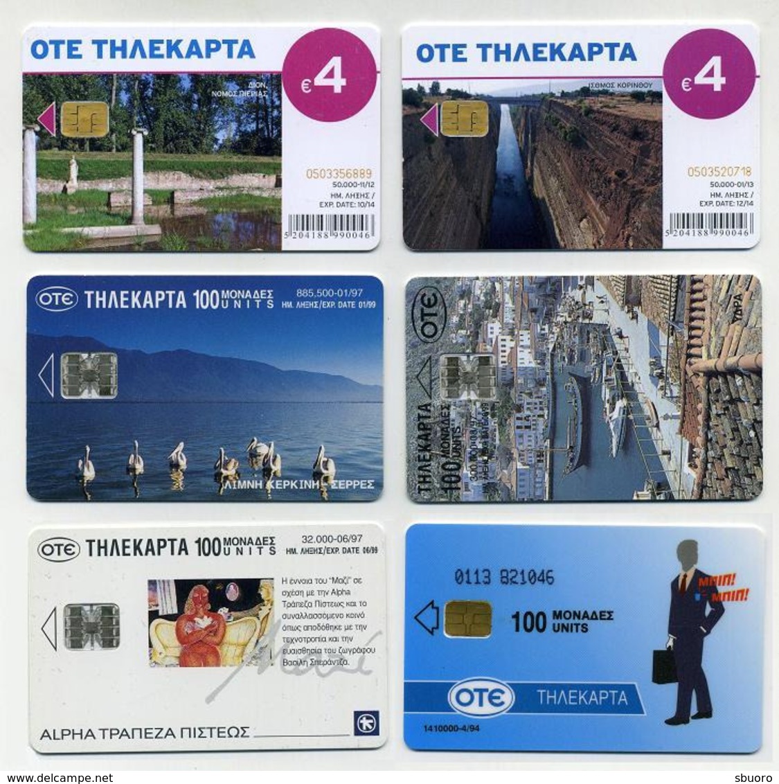 Lot De 6 Cartes Téléphoniques Grecques. Tourisme, Faune, Art... (Voir 2 Images) Grèce Greece Griechenland - Grèce