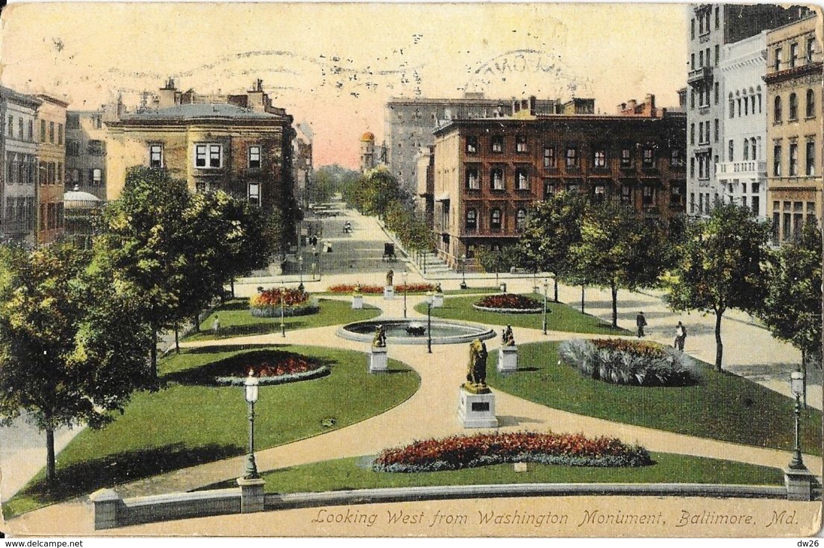 Looking West From Washington Monument, Baltimore MD - Illustrated Post Card Co. N° 180 - Baltimore