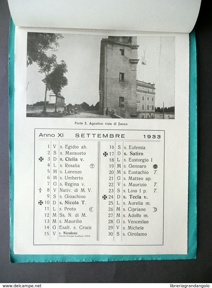 Calendario 1933 Gazzetta Dell'Emilia Modena 12 Vedute Città Porte Mura - Altri & Non Classificati