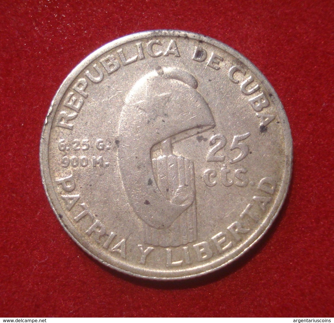 CUBA 25 CENTAVOS 1953 JOSE MARTI. SILVER, ARGENT. - Cuba