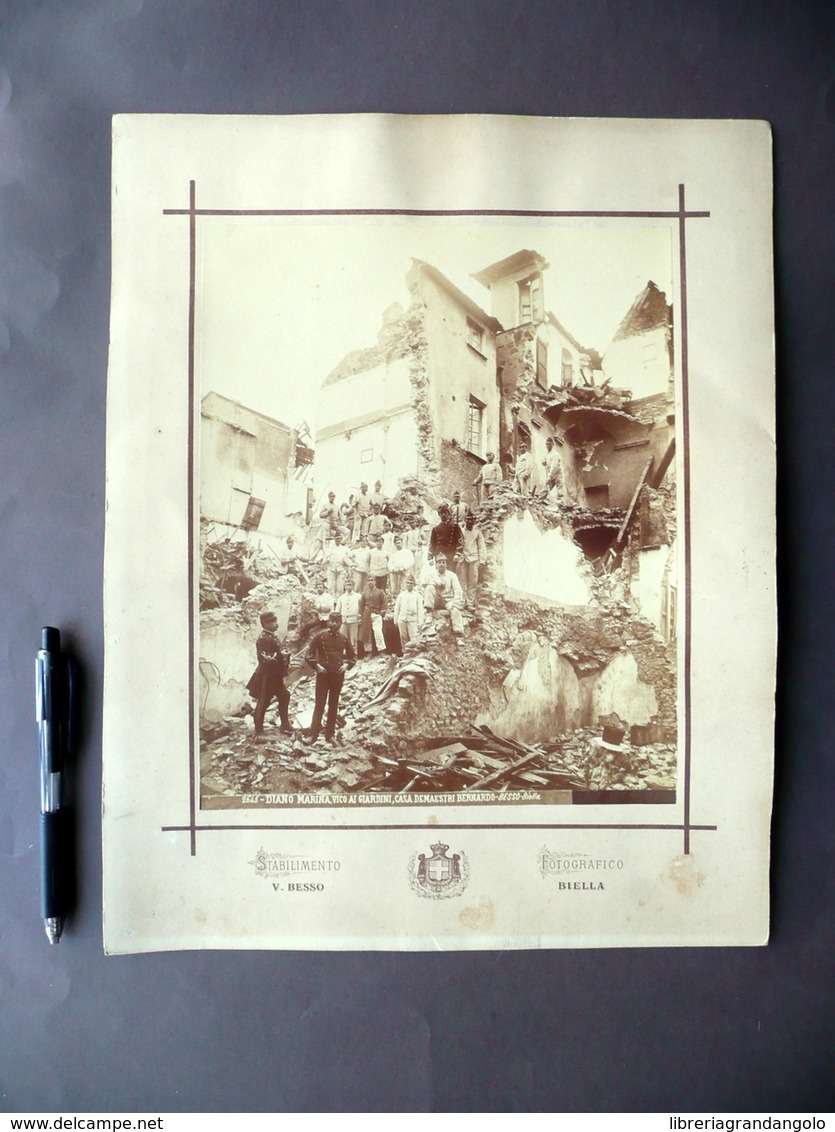 Grande Fotografia Diano Marina Terremoto 1887 Casa Demaestri Bernardo Biella - Altri & Non Classificati