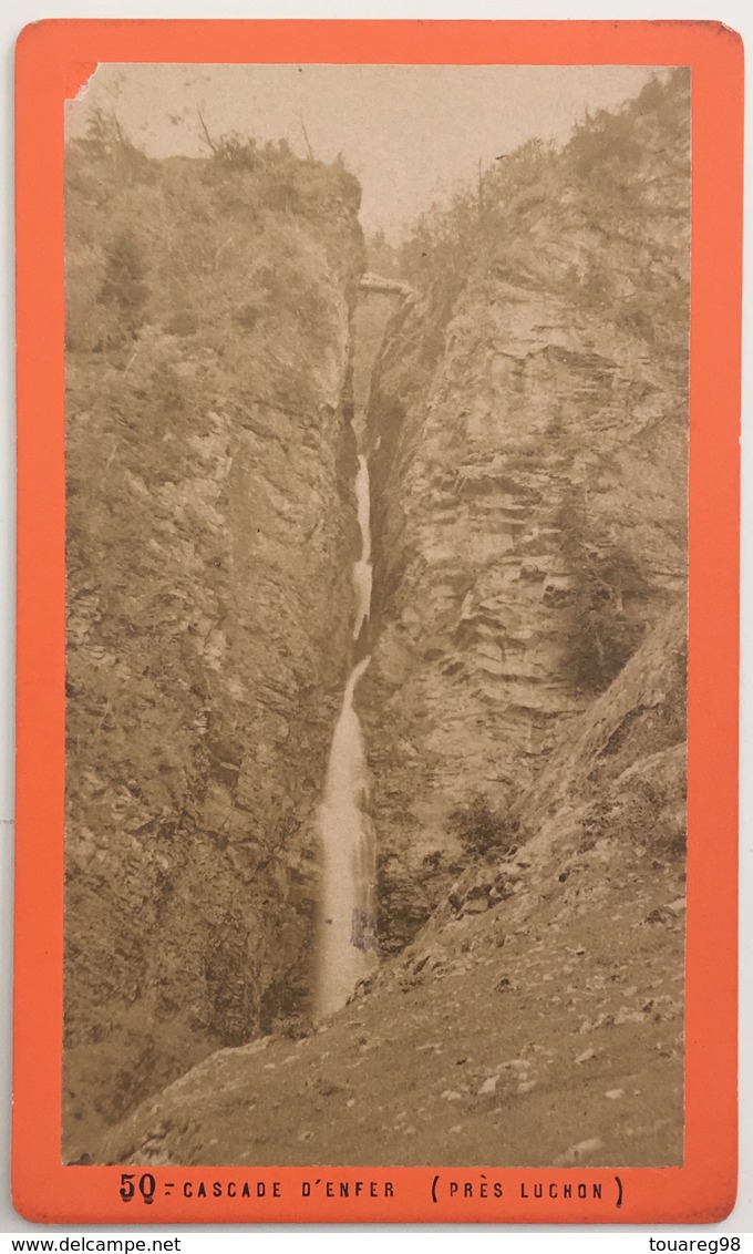 3 CDV. Luchon Pris De Cazaril. Montagne. Chute De La Pique. Cascade D'enfer. Photographe E. Soulé à Luchon. - Anciennes (Av. 1900)