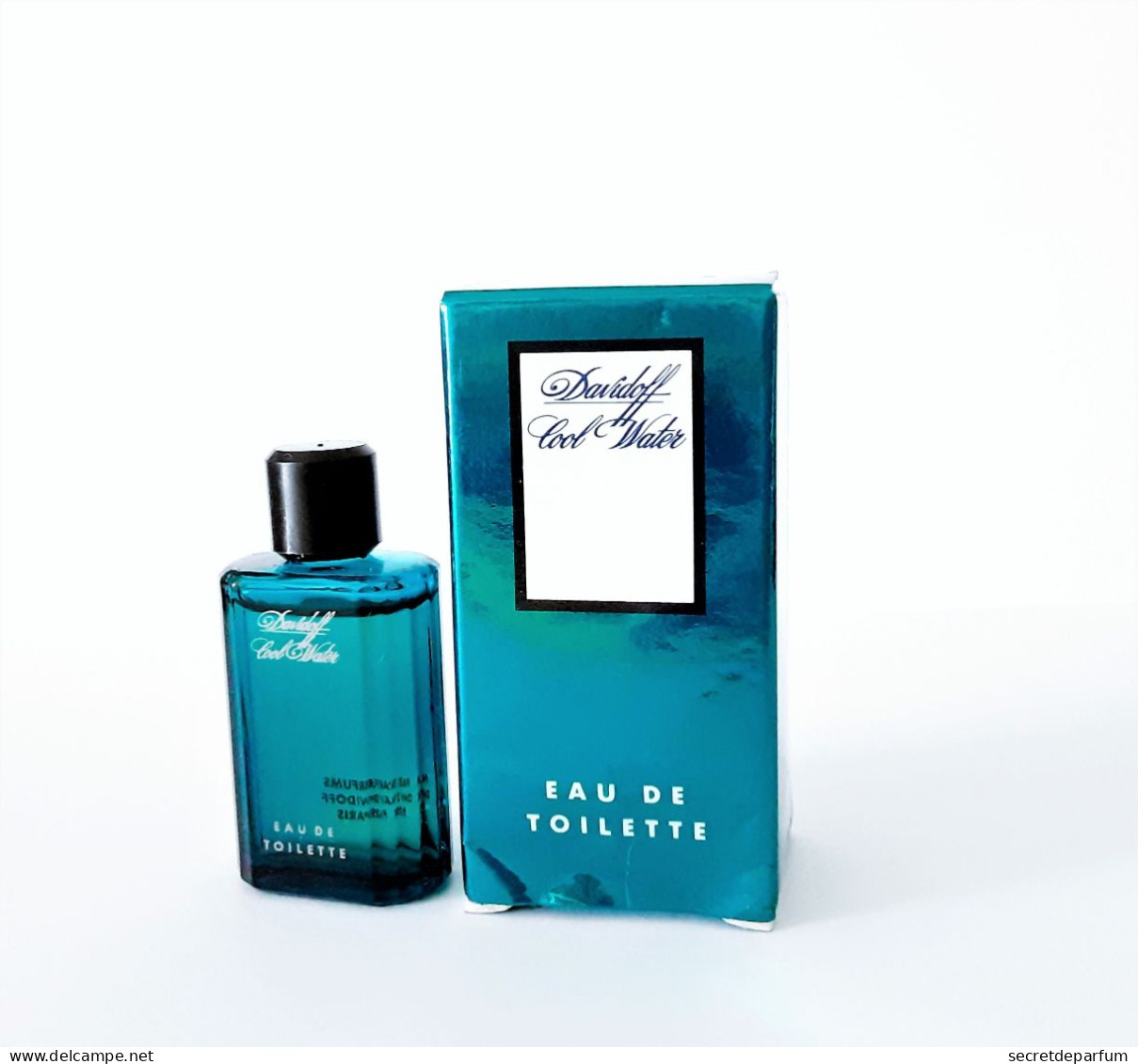 Miniatures De Parfum  COOL WATER  De DAVIDOFF  EDT 3.5 Ml + Boite Un Peu Cabossée - Miniatures Hommes (avec Boite)