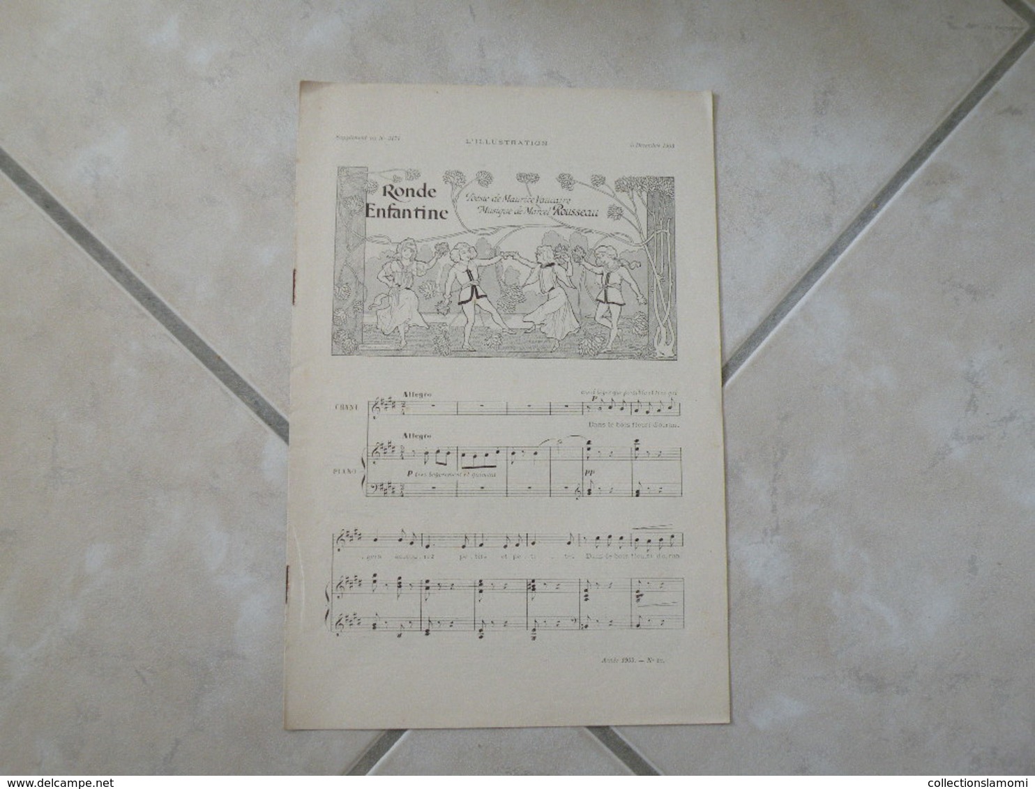 Ronde Enfantine & Barchetta -(Musique Marcel Rousseau)- Partition (Piano Et Chant) - Tasteninstrumente