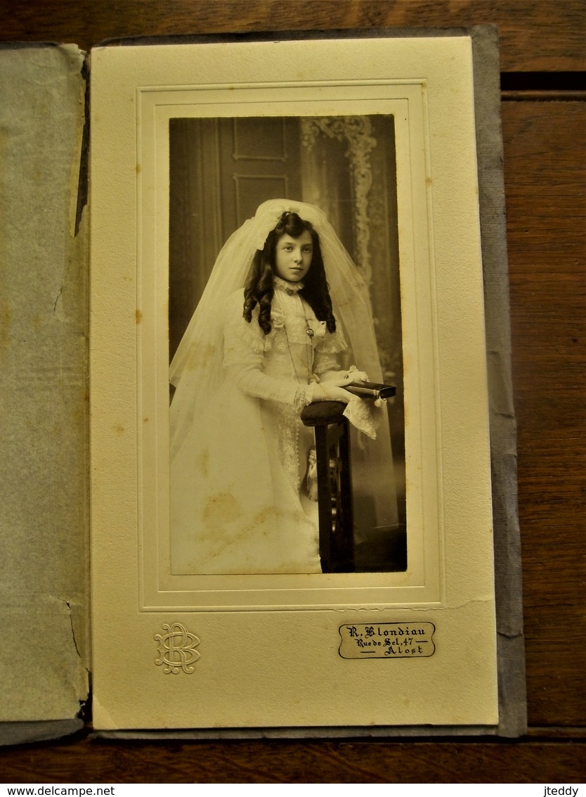Antieke Foto  FARDE Met Gouddruk Foto Op Stevig Karton  R. BLondiau  ALOST - Oud (voor 1900)