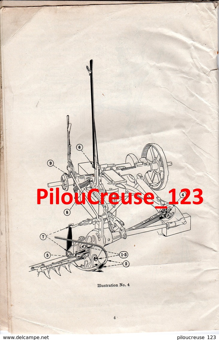 MACHINES AGRICOLES - Instructions  FAUCHEUSE N°1 (MOWER) OSBORNE - Avec Liste Et Gravure Des Pièces De Rechange - Tools