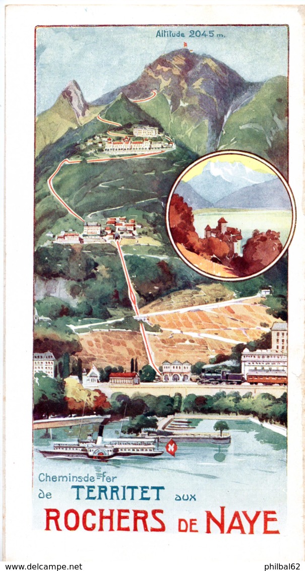 Suisse. Dépliant Touristique Ancien. Chemins De Fer De Territet Aux Rochers De Naye. - Dépliants Touristiques