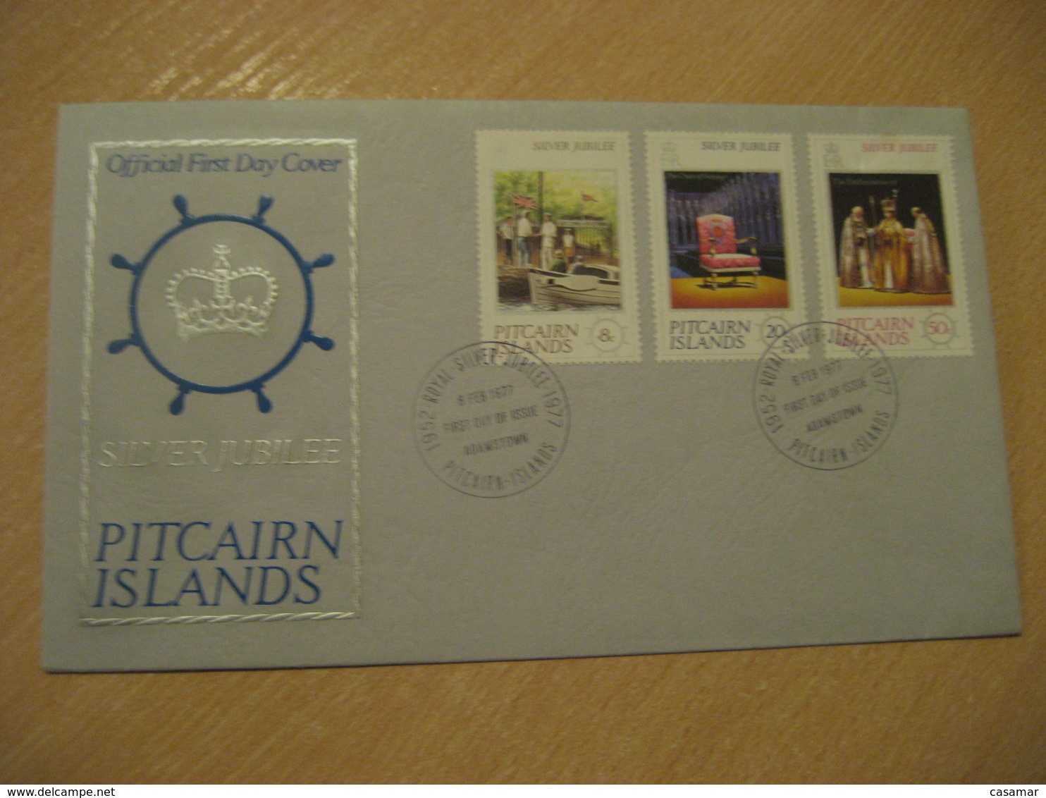 ADAMSTOWN 1977 Royal Silver Jubilee Royalty FDC Cancel Cover PITCAIRN ISLANDS Polynesia British Colonies Area - Pitcairn