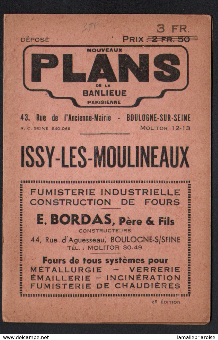 92, Plan De La Banlieue Parisienne, Issy Les Moulineaux, Plan Et Publicités à L'interieur - Andere Pläne