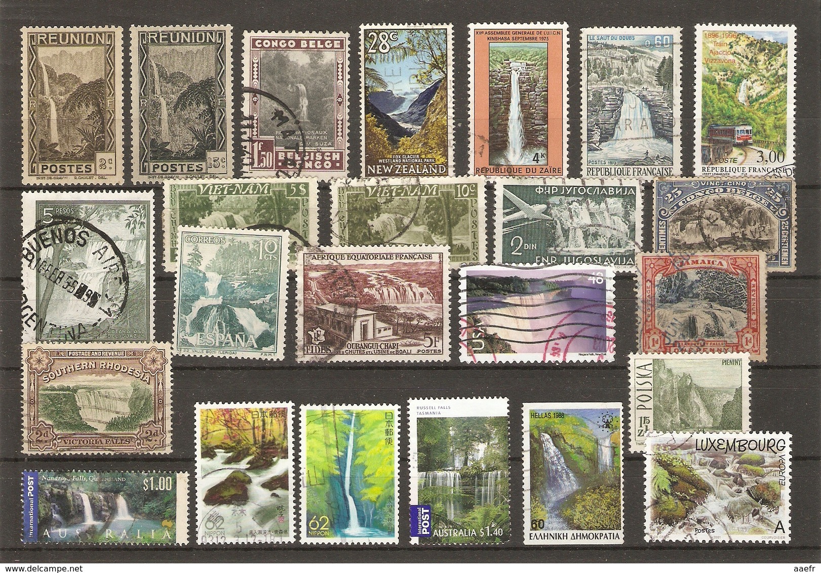 Monde - Chutes D'eau Et Cascades - Petit Lot De 24° - Niagara - Victoria - Russell - Nandroya Falls - Iguacu - Boali .. - Lots & Kiloware (mixtures) - Max. 999 Stamps