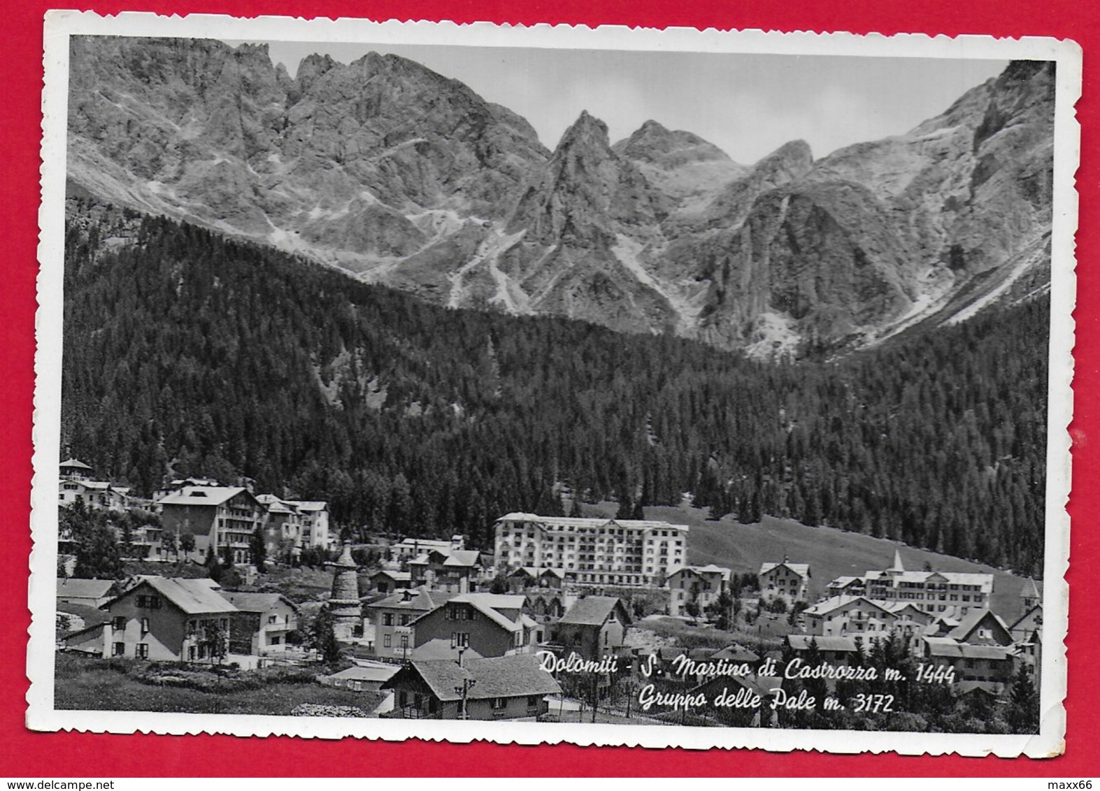 CARTOLINA VG ITALIA - SAN MARTINO DI CASTROZZA (TN) - Gruppo Delle Pale - 10 X 15 - ANN. 1957 - Trento