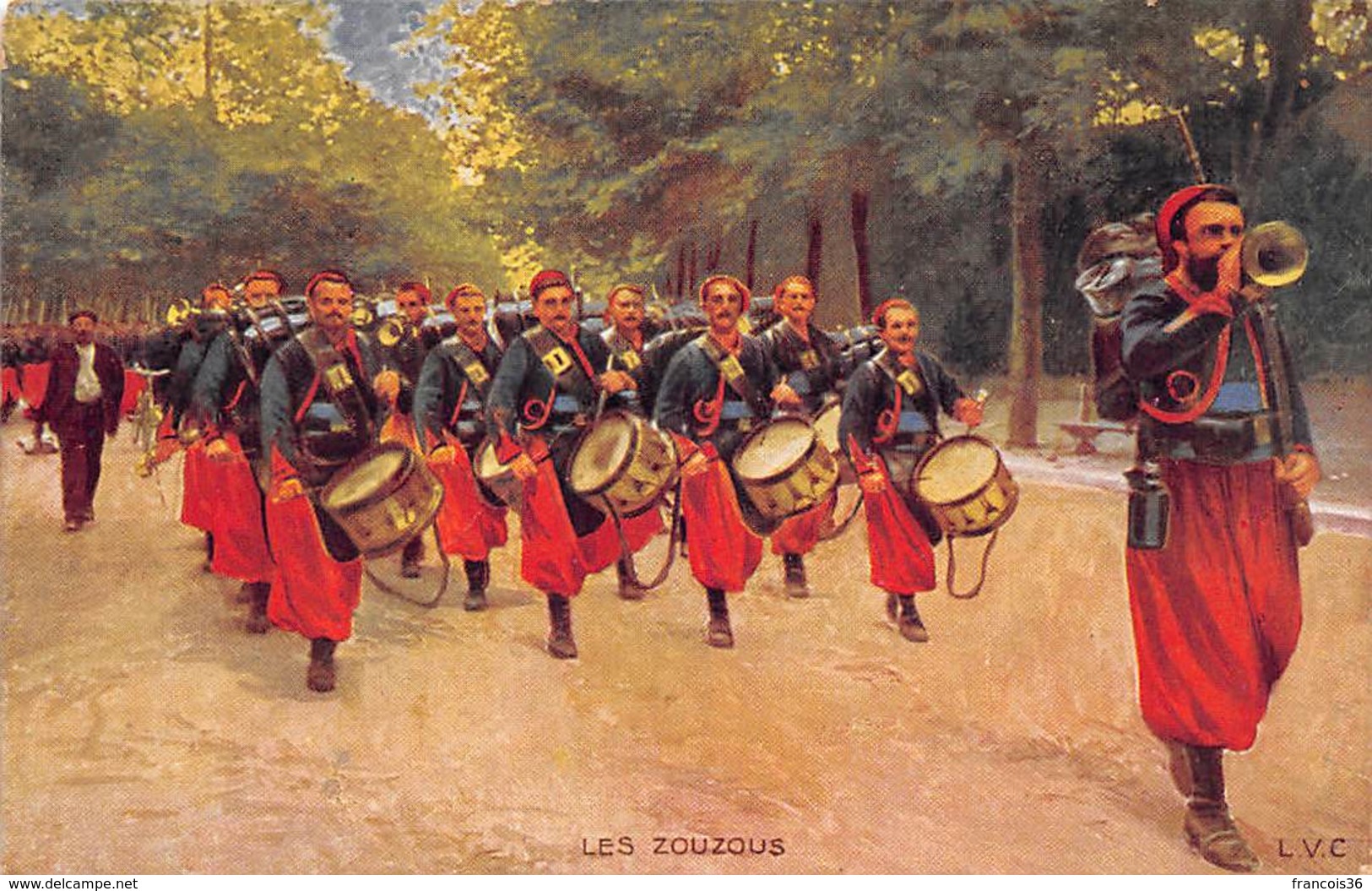 Lot De 8 CPA - Illustration Militaria Grandes Manœuvres Infanterie Zouaves Artillerie Soldats Militaires - Régiments