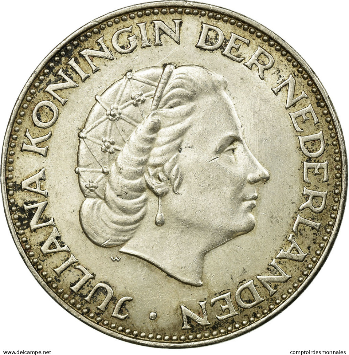 Monnaie, Pays-Bas, Juliana, 2-1/2 Gulden, 1961, TTB, Argent, KM:185 - 1948-1980 : Juliana