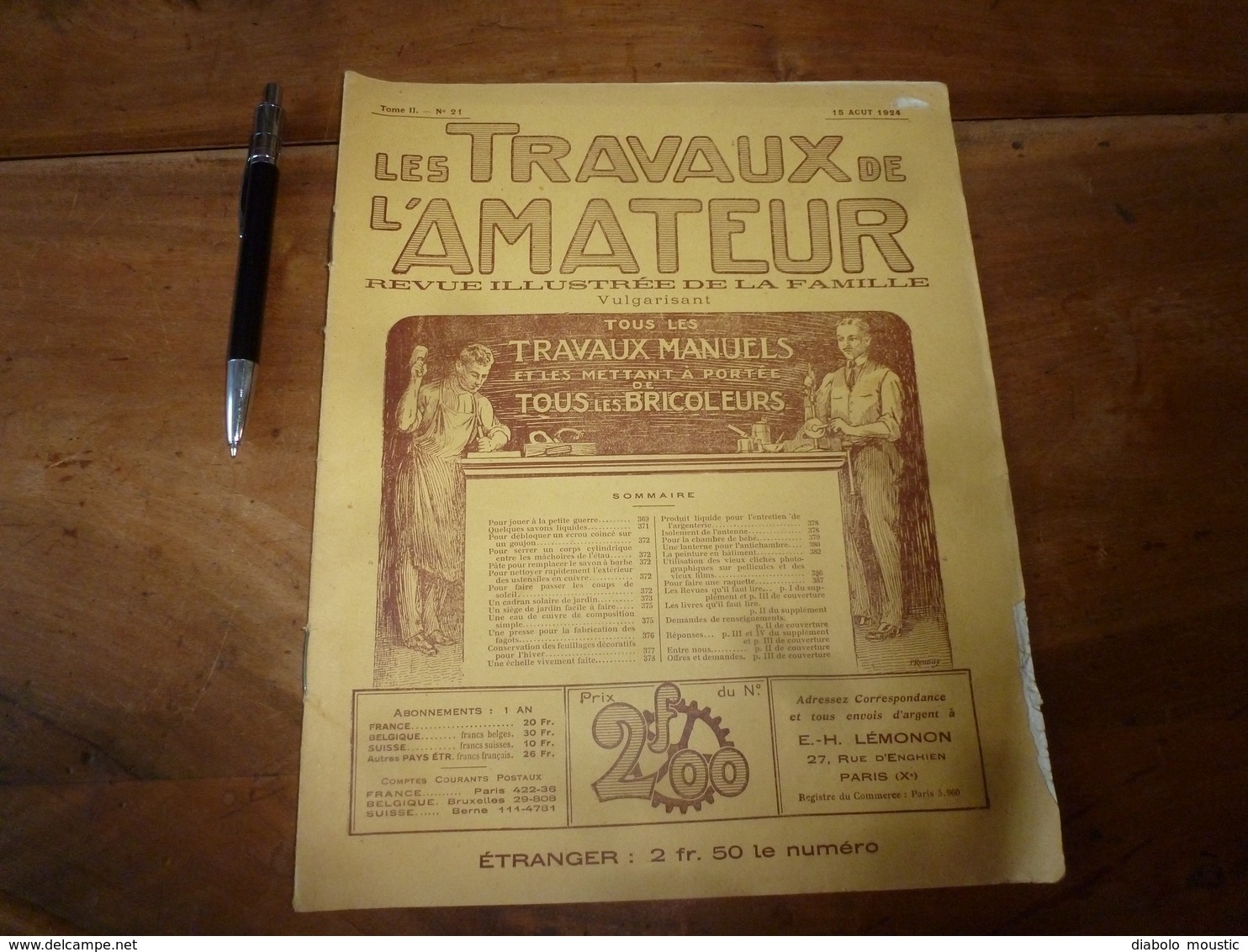 1924 LES TRAVAUX DE L'AMATEUR:Faire(Supprim Coup De Soleil;Cadran Solaire;Conserver Feuilles Pour Déco;Clichés Utile;etc - Bricolage / Technique