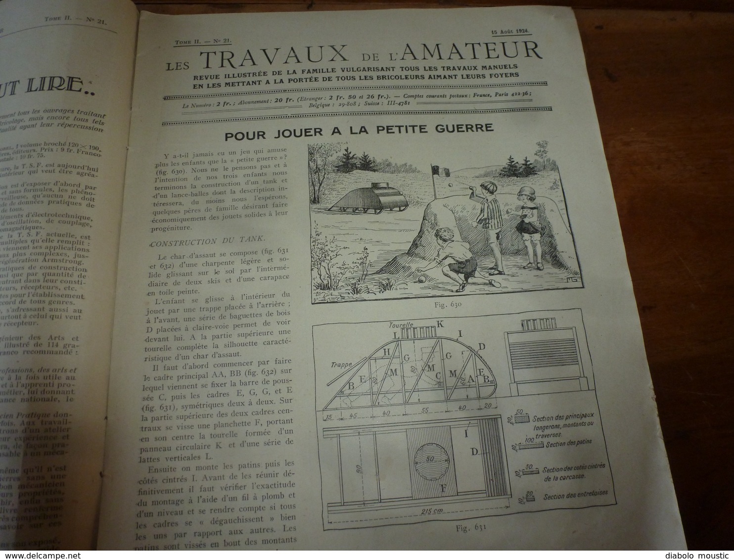 1924 LES TRAVAUX DE L'AMATEUR:Faire(Supprim Coup De Soleil;Cadran Solaire;Conserver Feuilles Pour Déco;Clichés Utile;etc - Bricolage / Technique