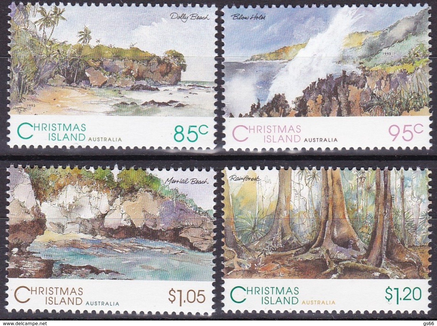 Christmas Island, 1993, 384/87, Landschaften. MNH ** - Christmas Island