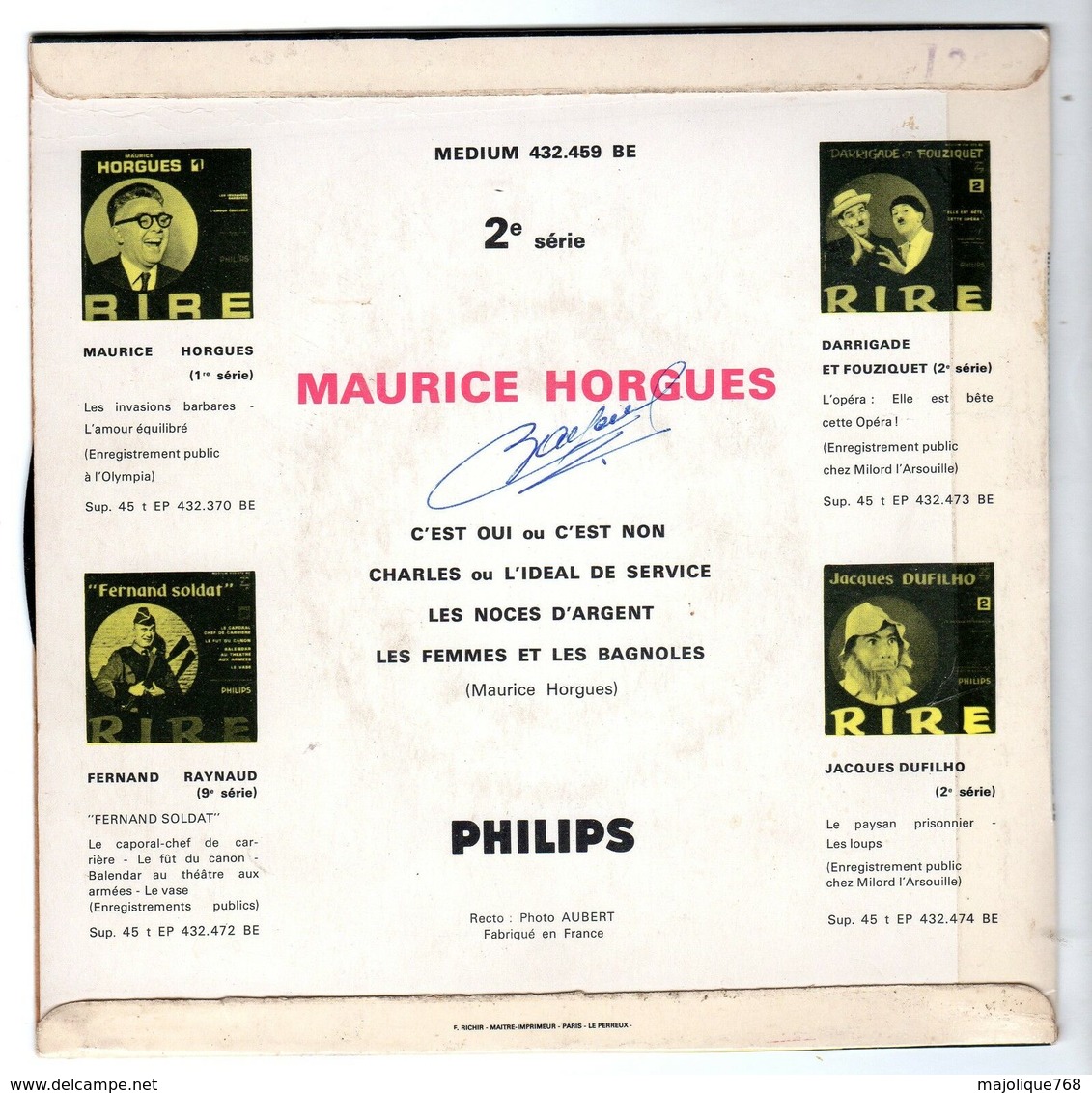 Disque 45 Tours 4 Titres De Maurice Horgues - Les Femmes Et Les Bagnoles - - Comiques, Cabaret