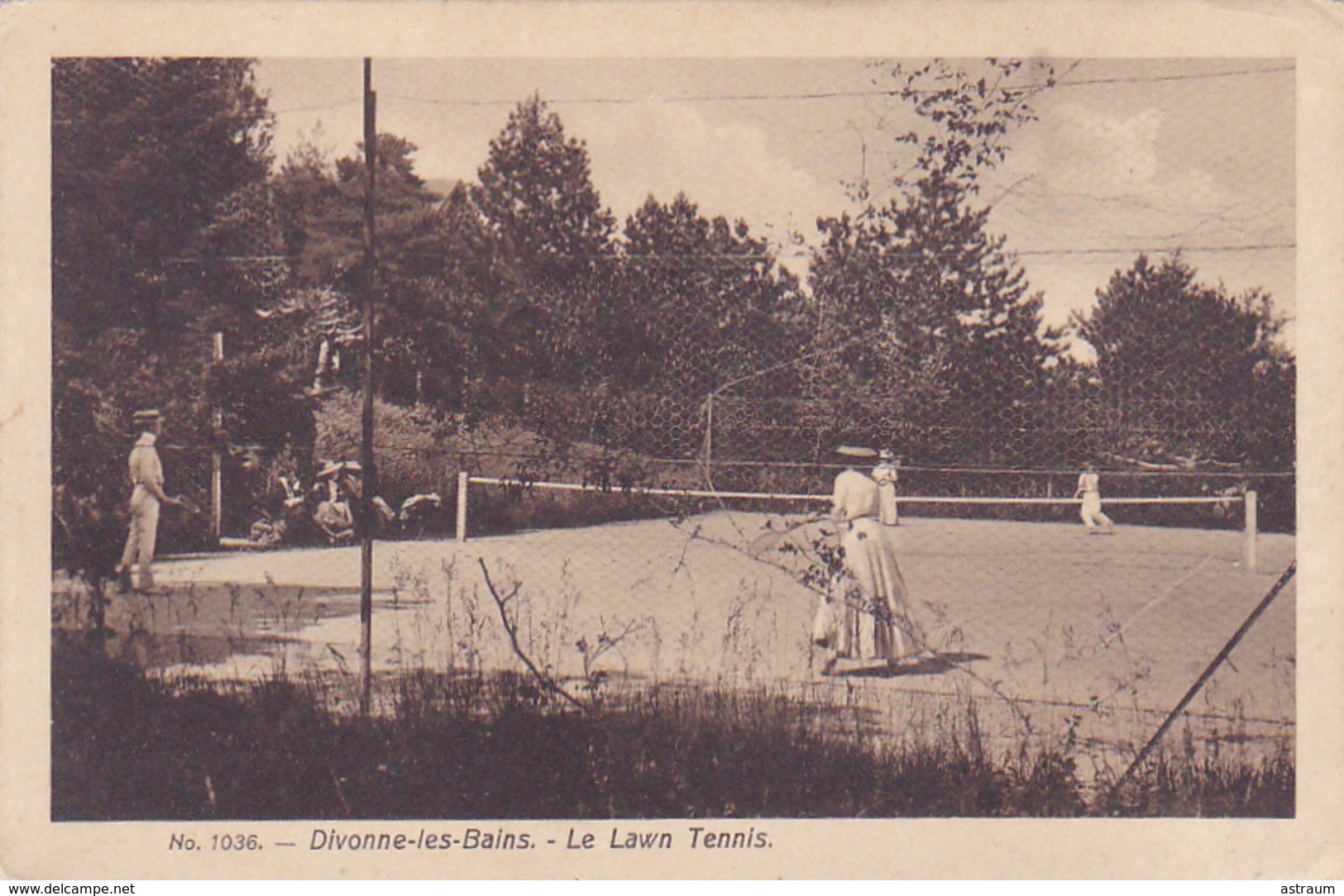 Cpa-01-divonne Les Bains--animée -le Tennis-edi Francon N°1036 - Divonne Les Bains
