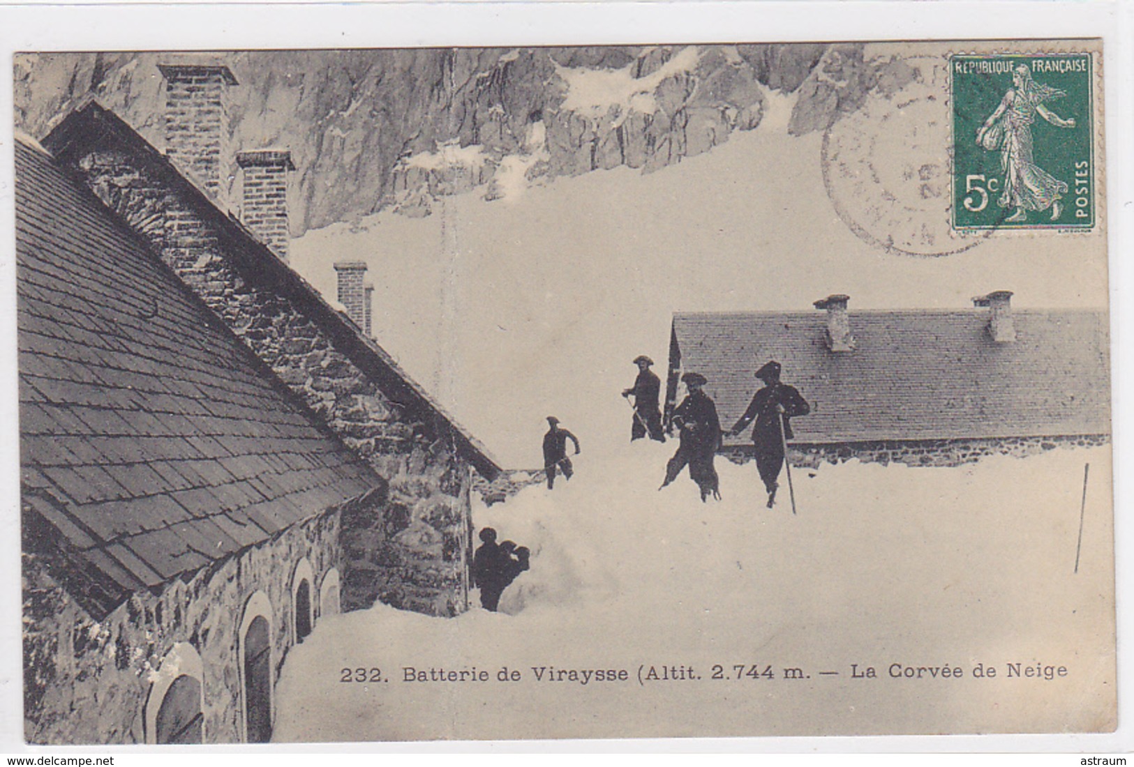 Cpa-04-viraysse-batterie De...-animée-corvée De Neige-edi... N°232 - Autres & Non Classés