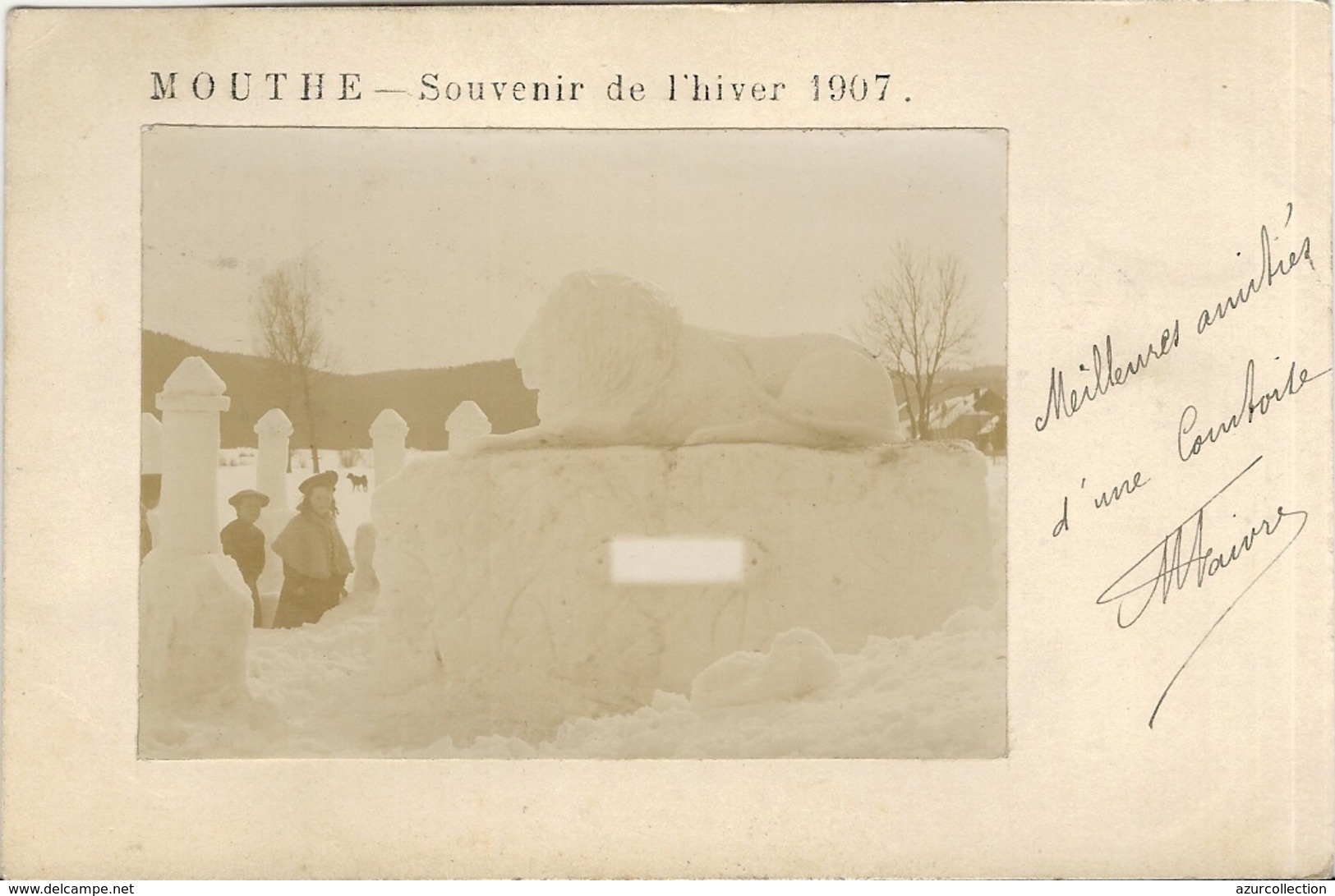 CPA PHOTO . HIVER 1907 - Mouthe