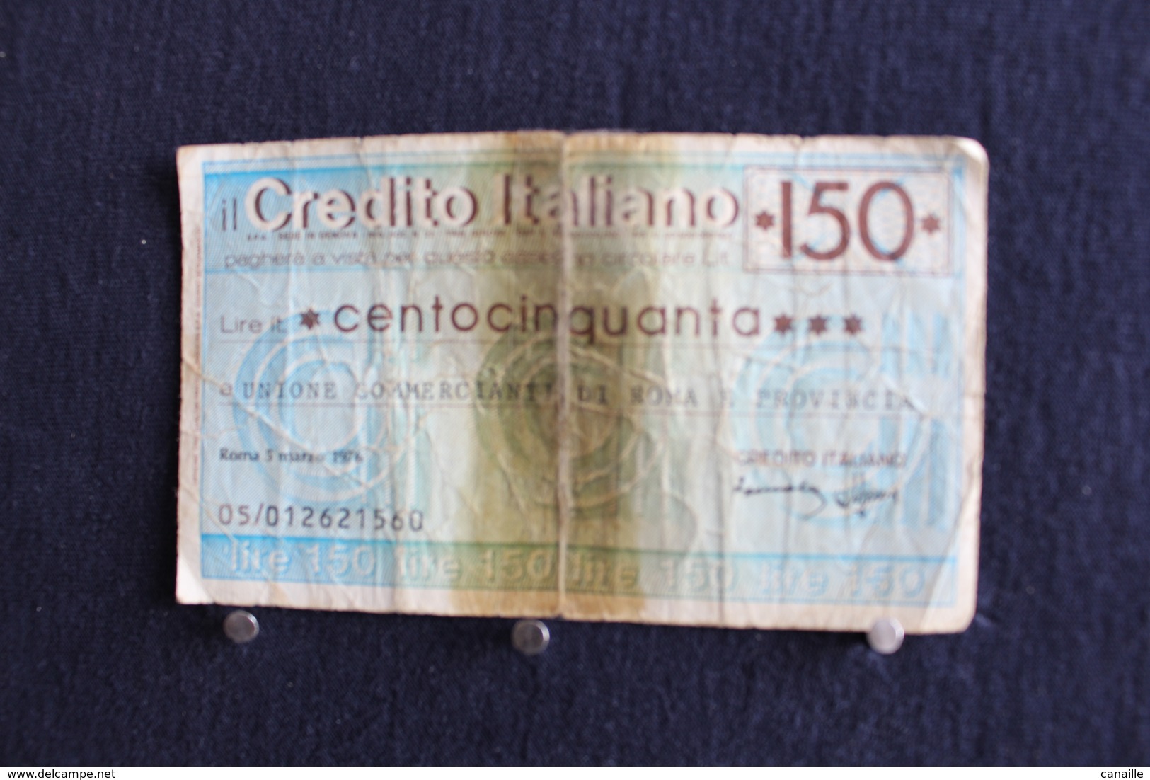 1 / Italie-1946 : Royaume / Biglietti - Credito Italino-150 Lire- Centocinquanta. Union Commercianti Di Roma, 5.3.1976 - 100 Liras