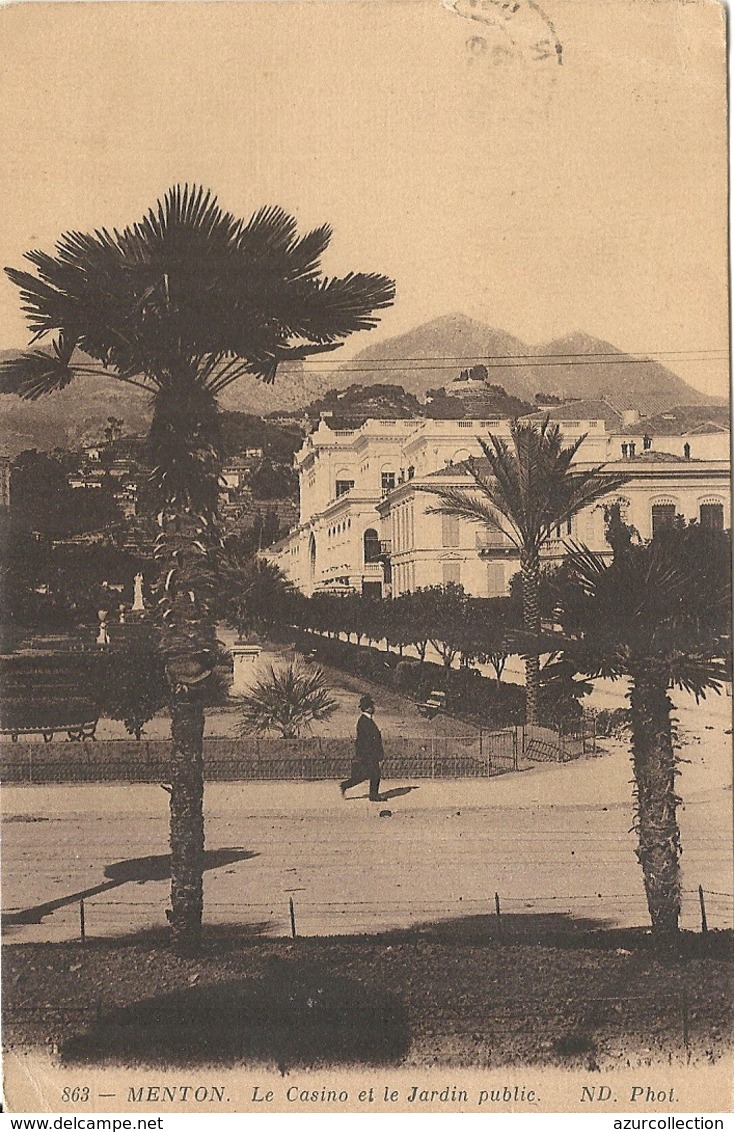 LE CASINO ET LE JARDIN PUBLIC - Menton