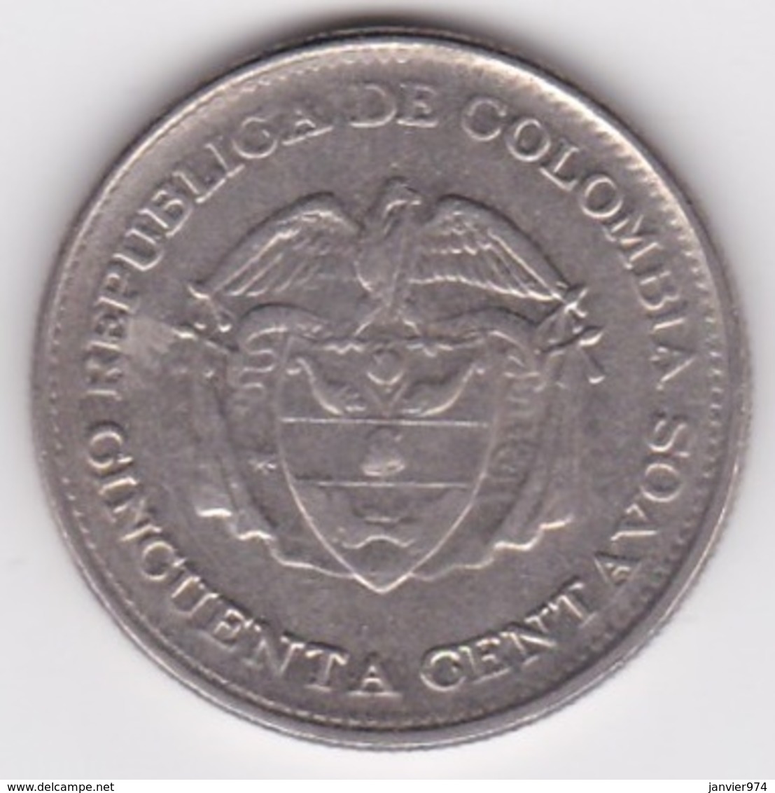 Colombie. 50 Centavos 1966 Simon Bolivar. Cupronickel .KM# 217 - Colombie
