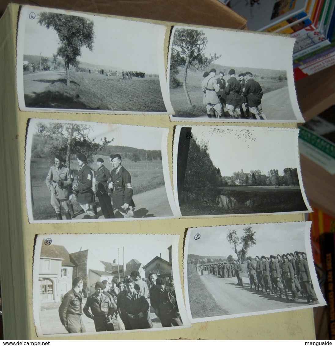 Lot De 6 Photographies Du Corps Franc Pommiès  Défilé Bonnevent   Octobre 1944 - Guerre, Militaire