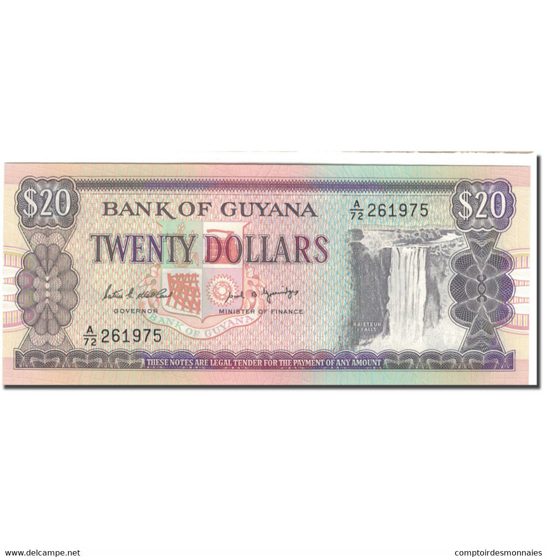Billet, Guyana, 20 Dollars, KM:27, NEUF - Guyana