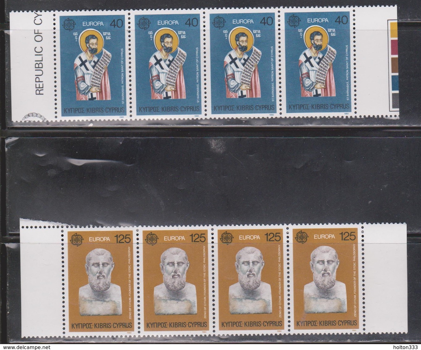 CYPRUS Scott # 533-4 MNH Strips Of 4 - Europa Issue - Unused Stamps