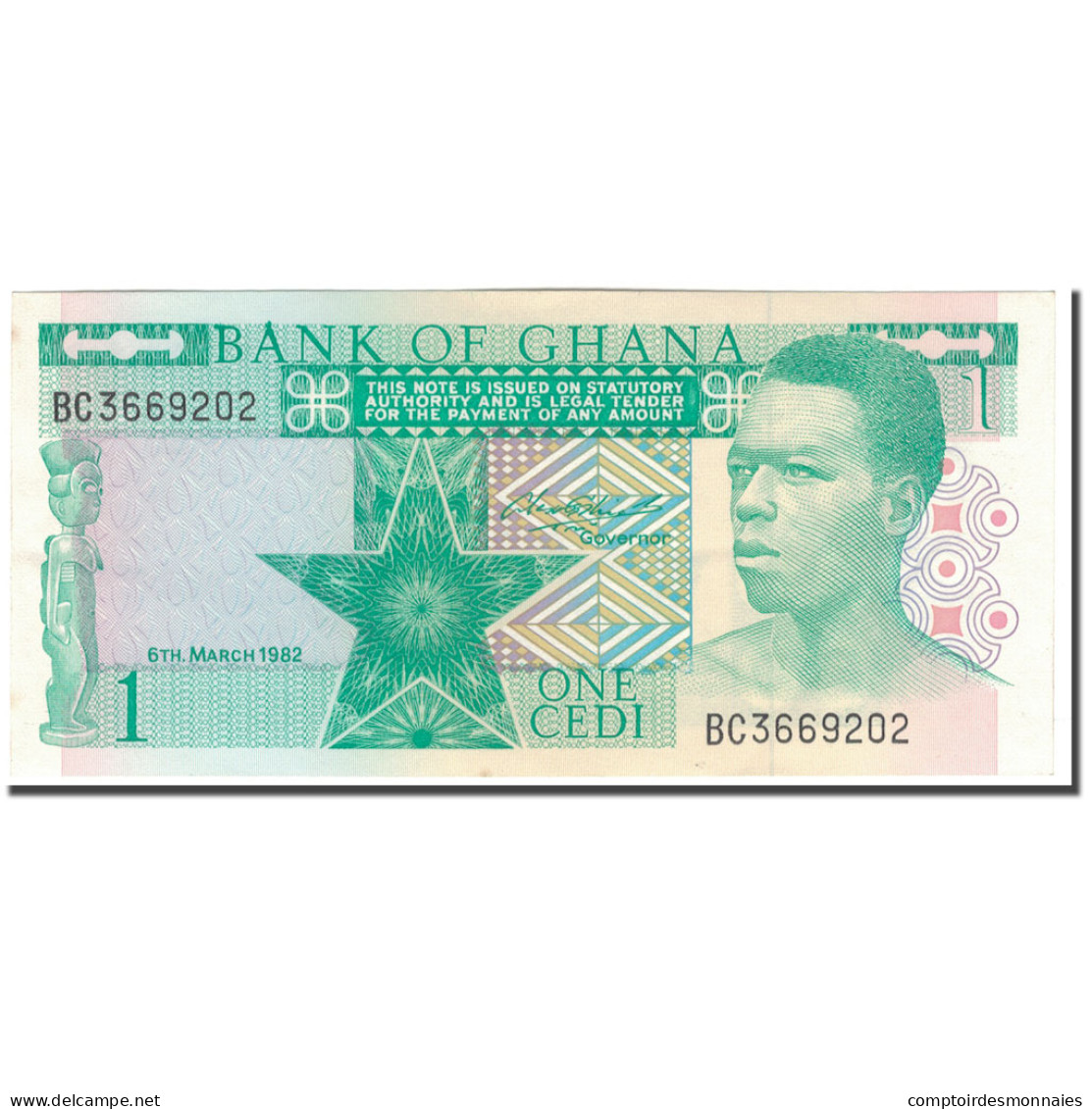 Billet, Ghana, 1 Cedi, 1982-03-06, KM:17b, NEUF - Ghana