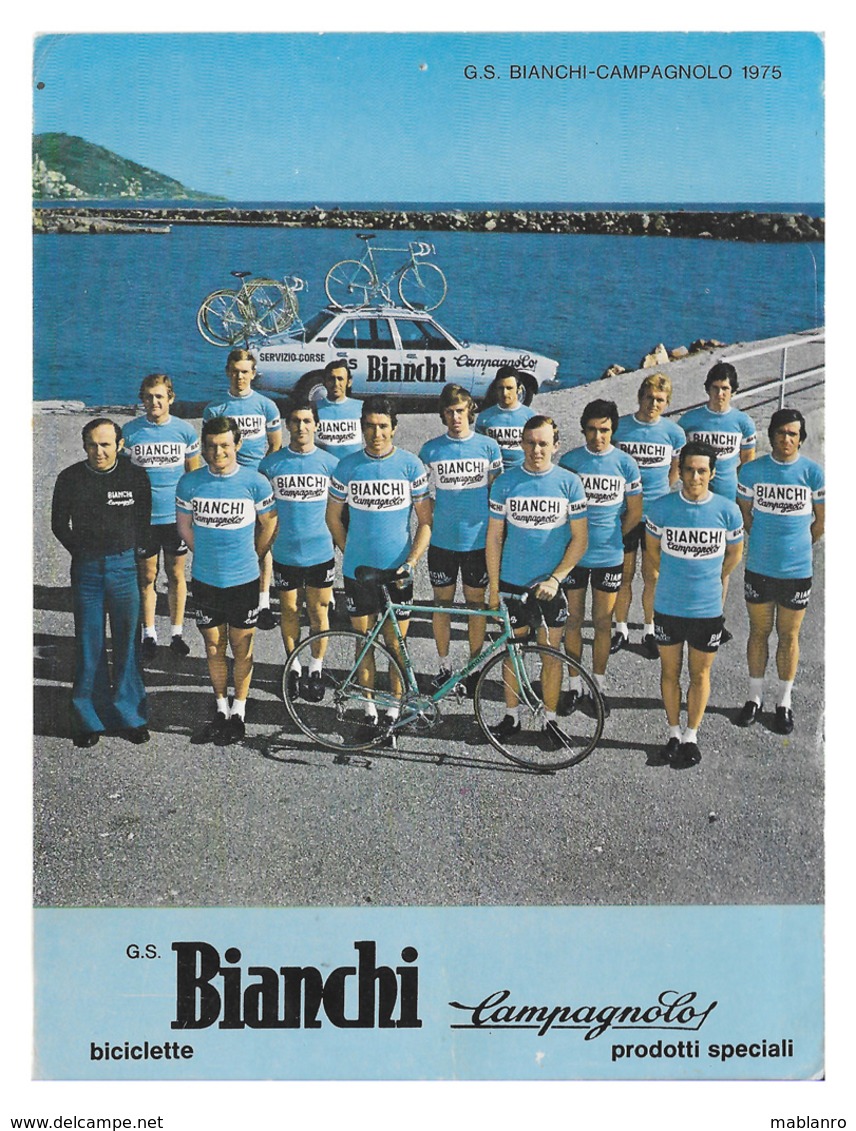 CARTE CYCLISME GROUPE TEAM BIANCHI 1975 FORMAT 12,7 X 16,7 - Cyclisme