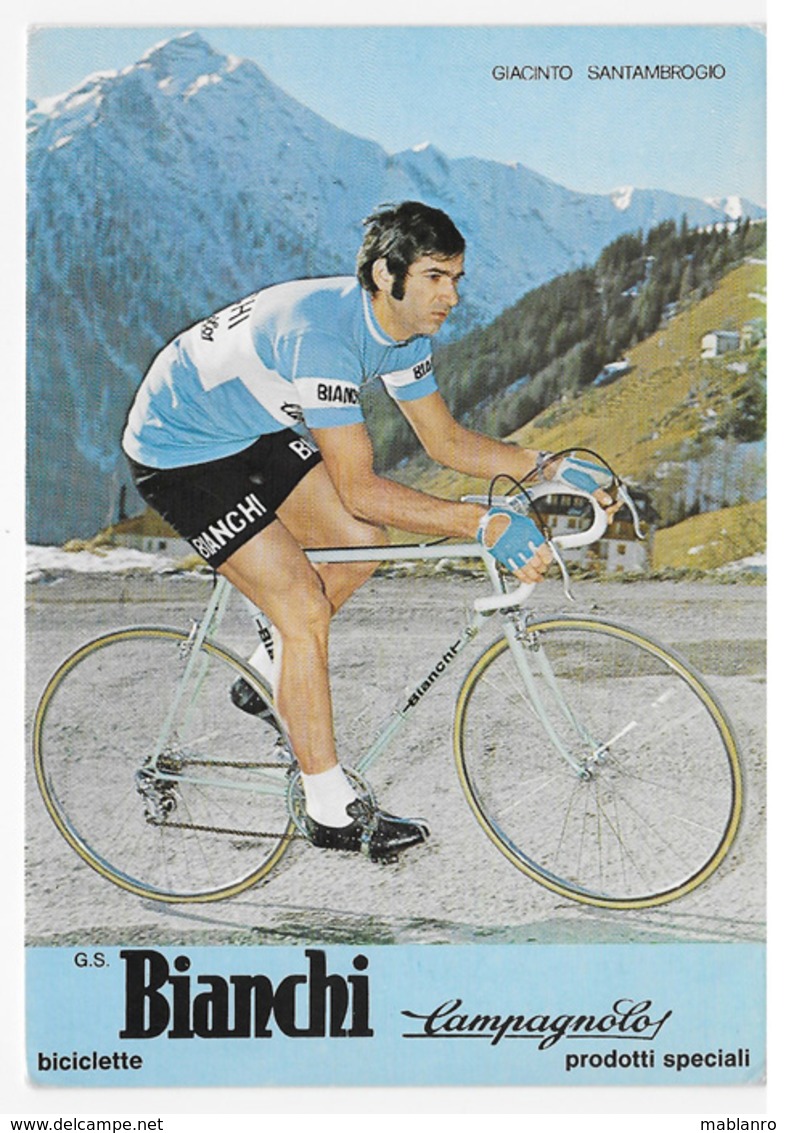 CARTE CYCLISME GIACINTO SANTAMBROGIO TEAM BIANCHI 1975 - Cyclisme