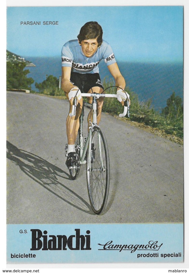 CARTE CYCLISME SERGE PARSANI TEAM BIANCHI 1975 - Cyclisme