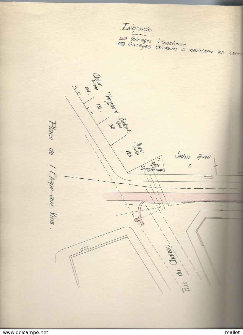 Rue Marrier à Fontainebleau : Plan (non Daté) Avec Noms Des Propriétaires (voir Descriptif) - Architecture