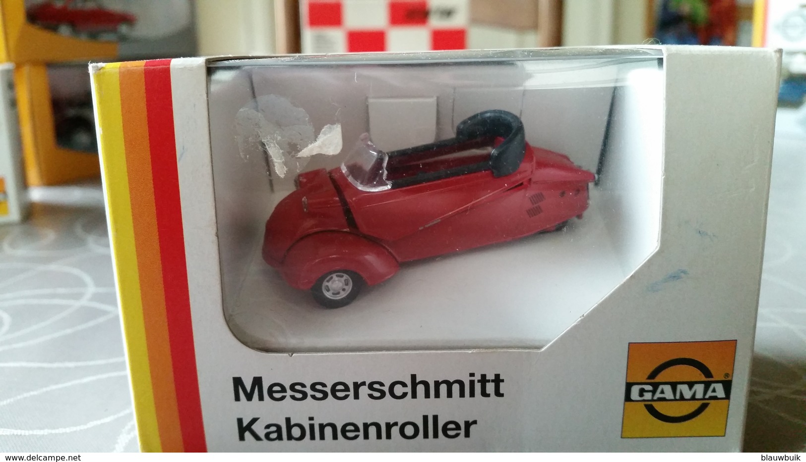 Gama Messerschmitt Kabinenroller Cabriolet - Red 1:43 - Mib - Gama