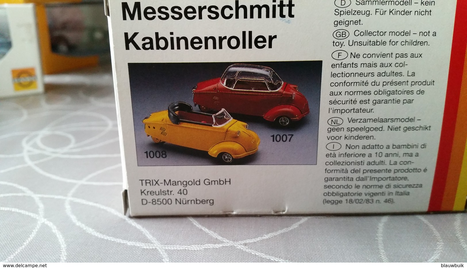 Gama Messerschmitt Kabinenroller Cabriolet - Red 1:43 - Mib - Gama