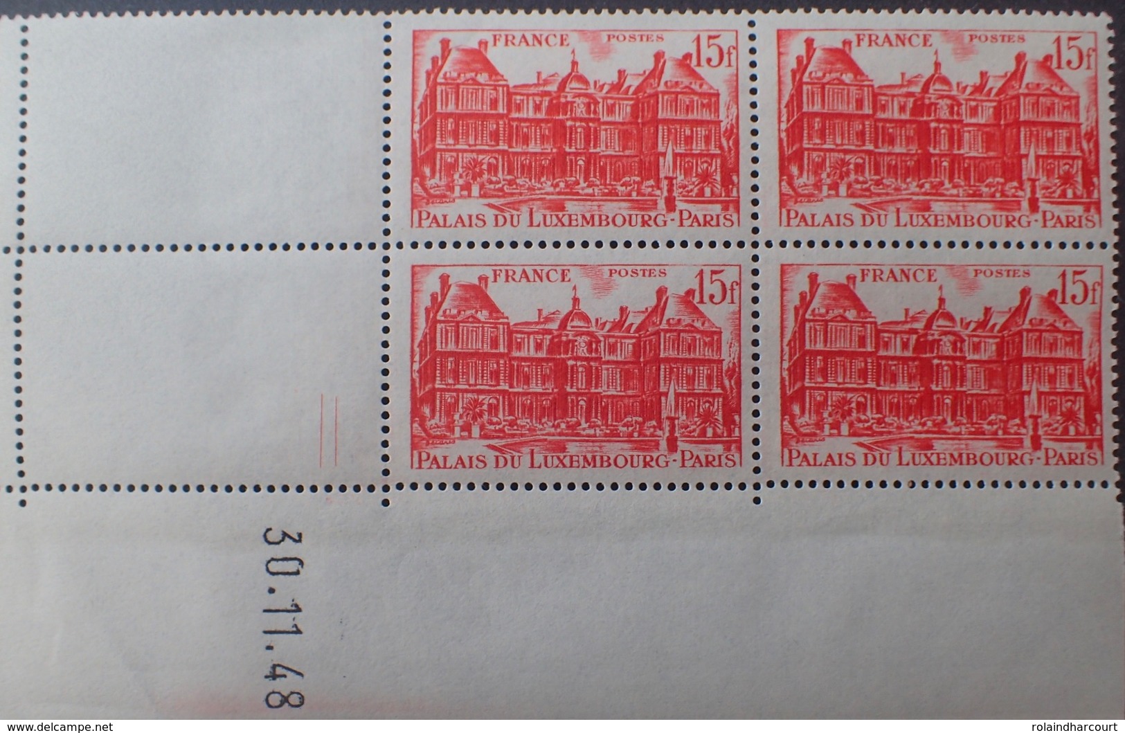 R1949/818 - 1948 - PALAIS DU LUXEMBOURG - BLOC N°804 TIMBRES NEUFS** CdF Daté - 1940-1949